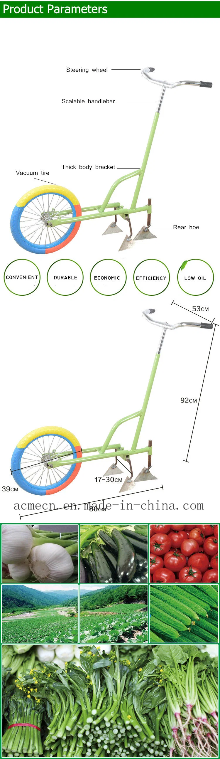 Garden Farming Wheel Type Rotary Hoe